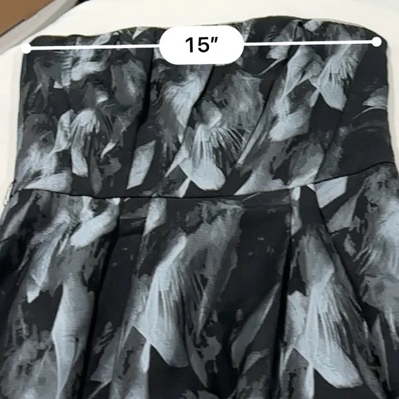 WHBM Strapless Feather Print black and white Dress size 4 - Picture 6 of 14